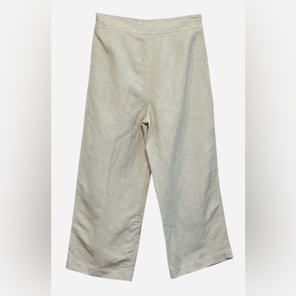 Mercer & Madison Linen-Blend Wide-Leg, Crop Pants, Beige Color, Size 10 - Picture 10 of 12